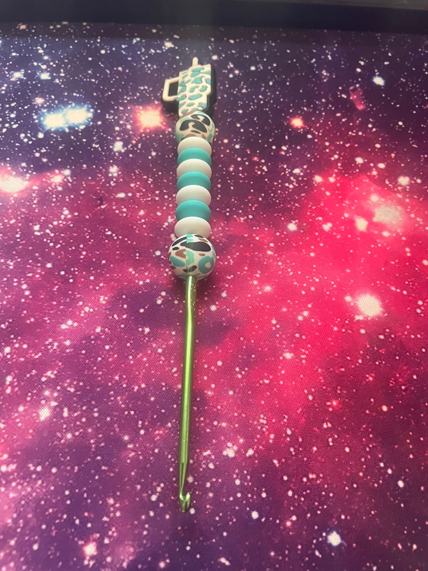 Teal Bovine Crochet Hook