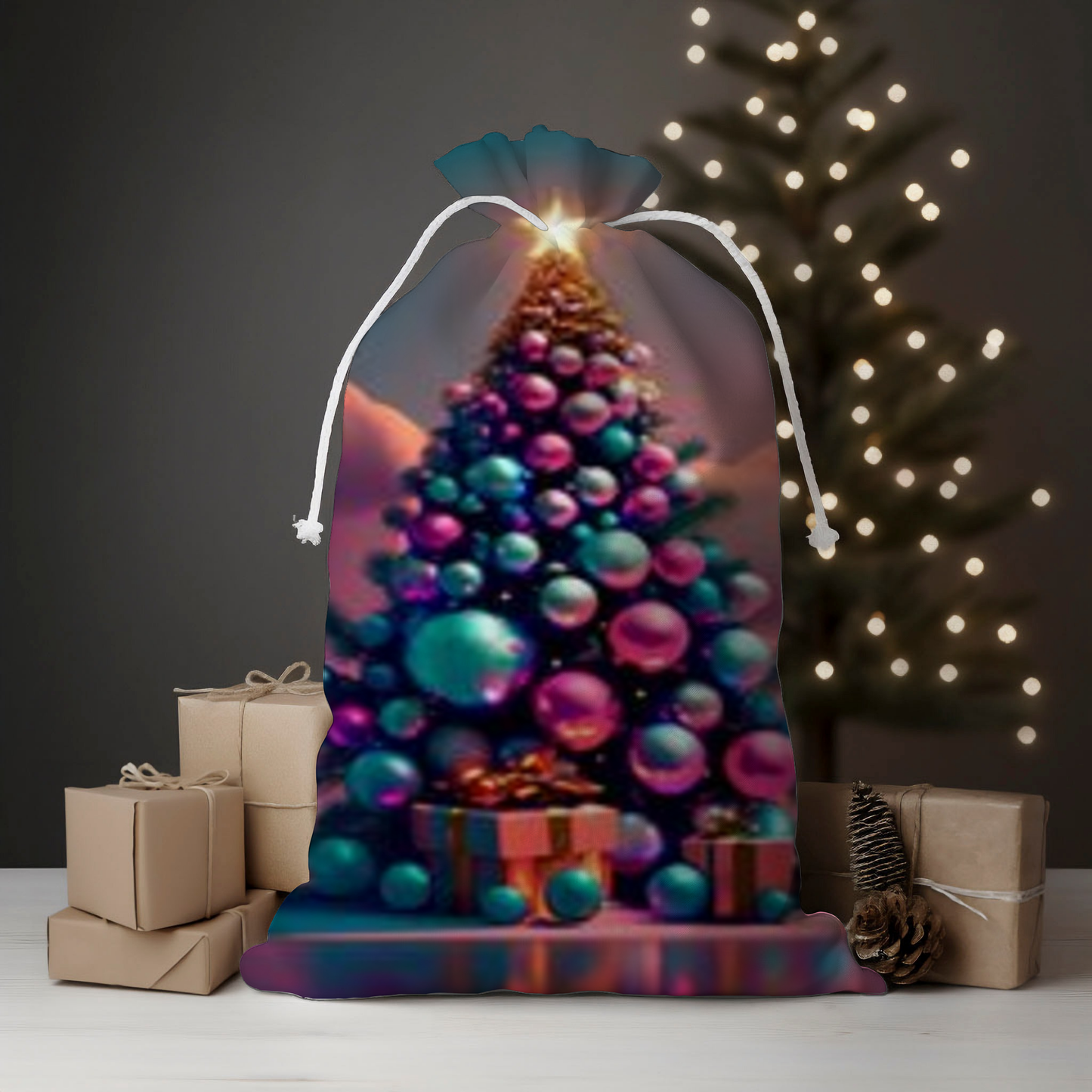 Blue/Purple Ornamental Santa Sack