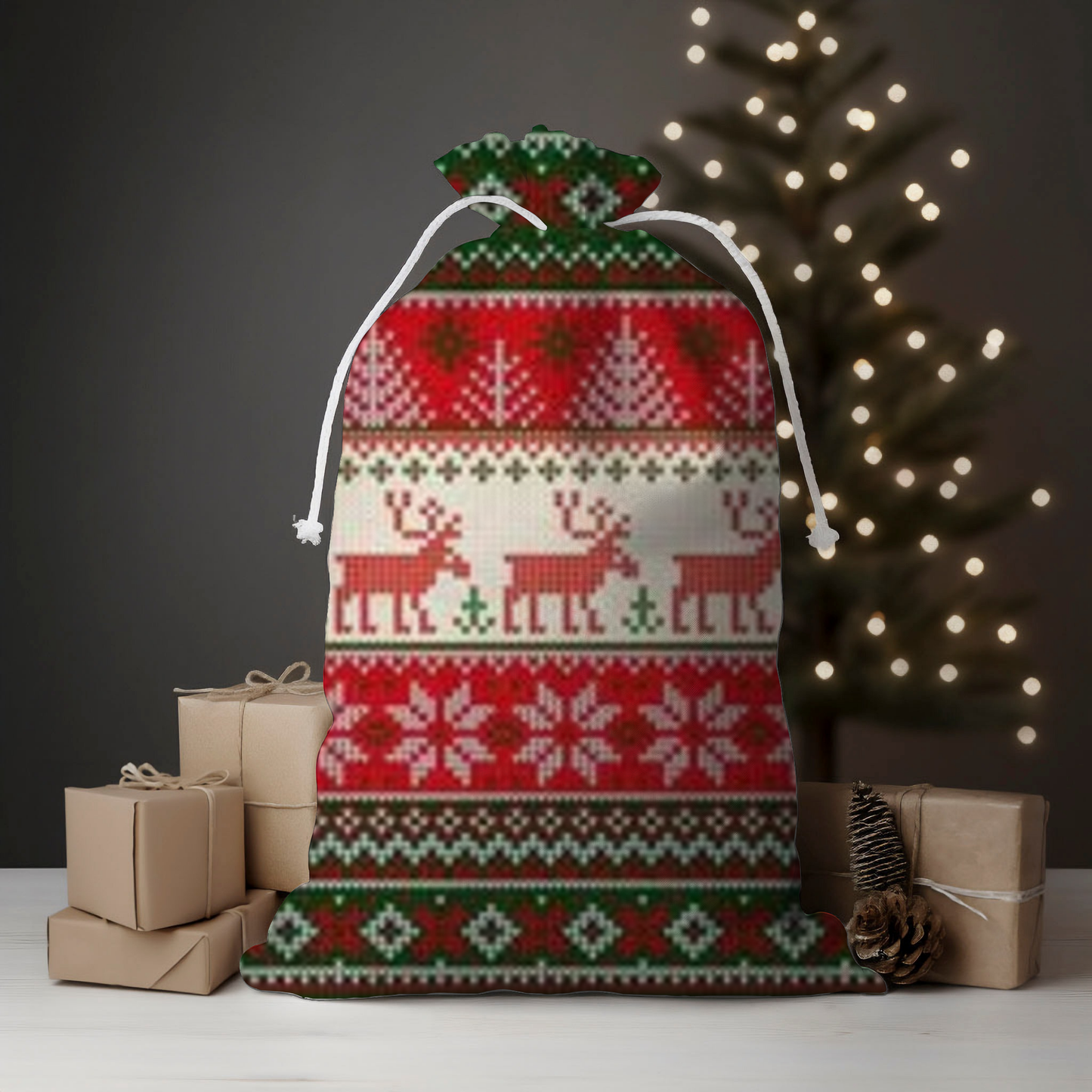 Deerflake Festive Santa Sack