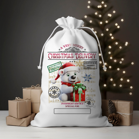 Delivery Bear Santa Sack