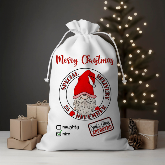 Delivery Gnome Santa Sack