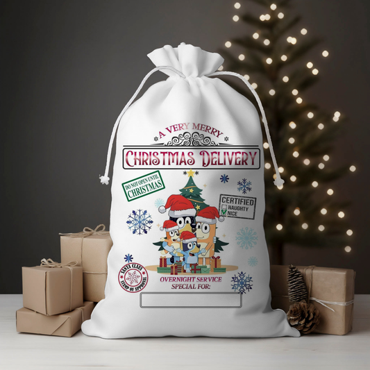 Delivery Heeler Family Santa Sack