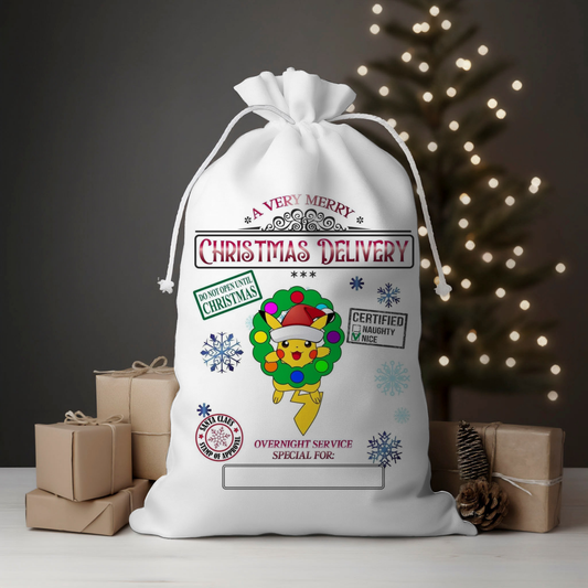 Delivery Monster Wreath Santa Sack