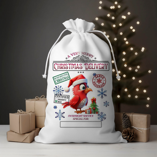 Delivery Red Bird Santa Sack