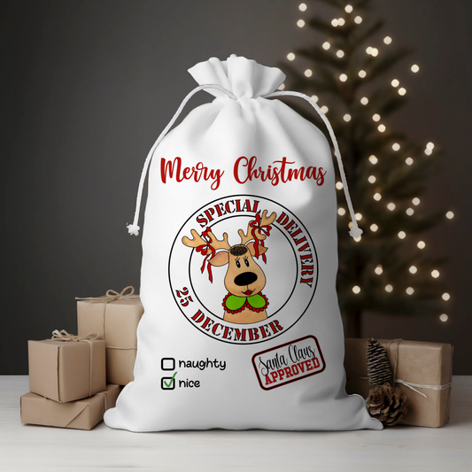 Delivery Reindeer Santa Sack