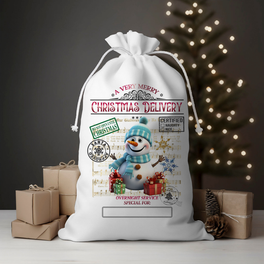 Delivery Snowman Santa Sack