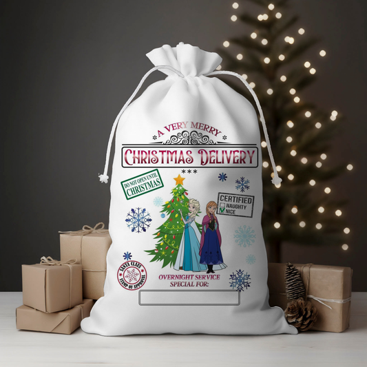 Delivery Snow Siblings Santa Sack