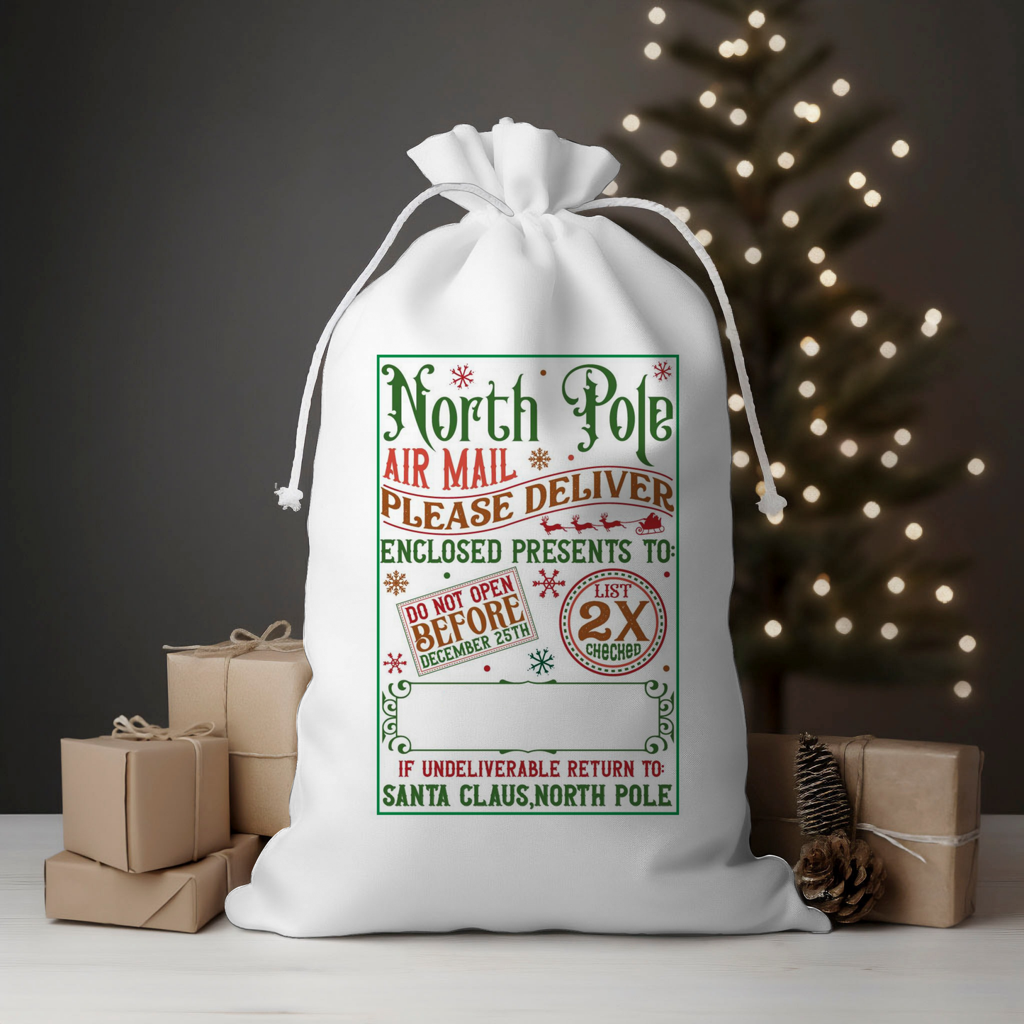 North Pole Air Santa Sack