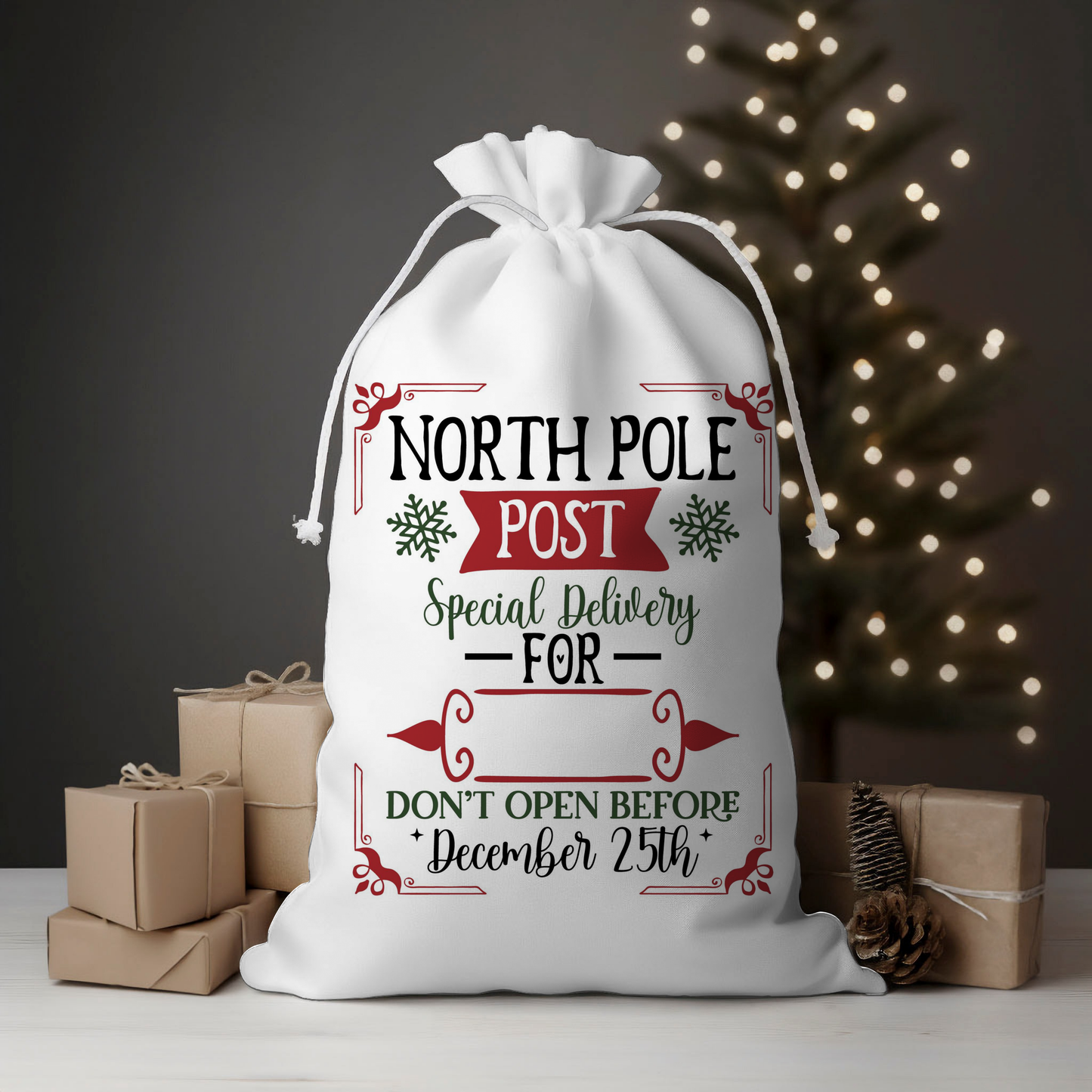 North Pole Post Santa Sack