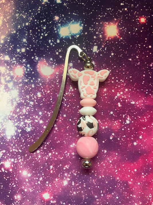 Pink Cow Vibes Bookmark